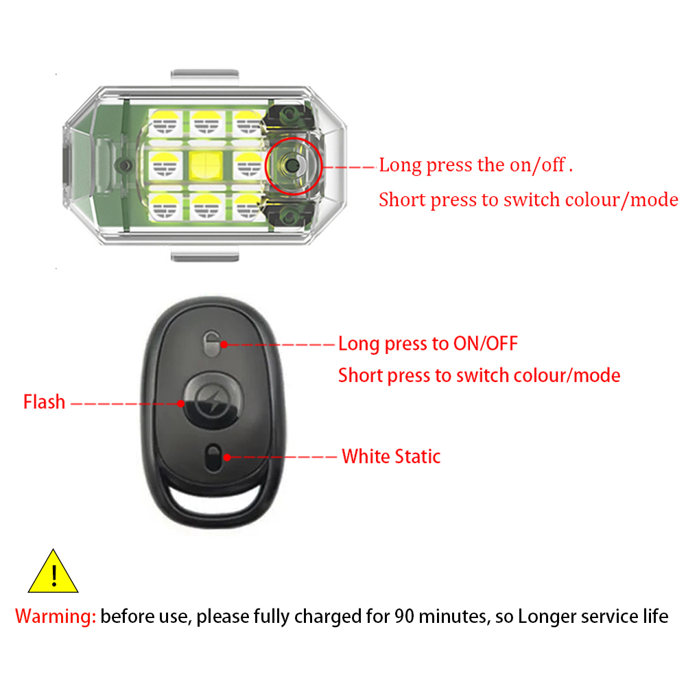 1/2/4 pces sem fio led drone l - Drone Strobe Light avaliação e preço